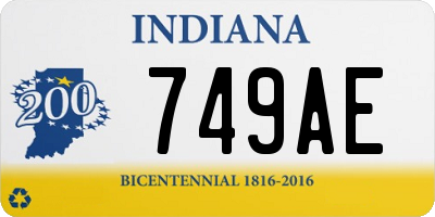 IN license plate 749AE