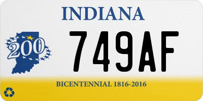 IN license plate 749AF