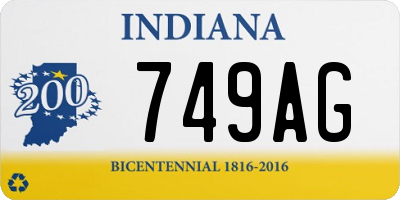 IN license plate 749AG