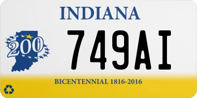 IN license plate 749AI