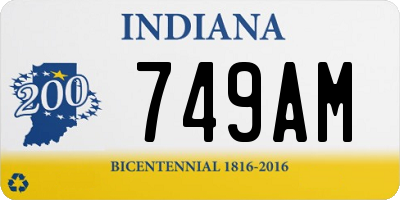 IN license plate 749AM