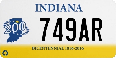 IN license plate 749AR