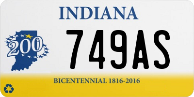 IN license plate 749AS