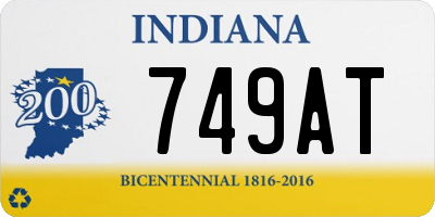 IN license plate 749AT