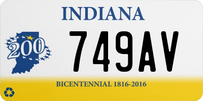 IN license plate 749AV