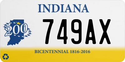 IN license plate 749AX