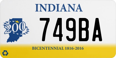 IN license plate 749BA