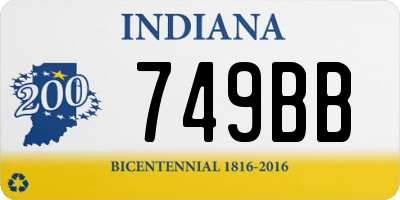 IN license plate 749BB