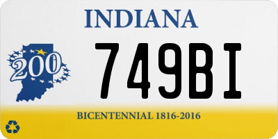 IN license plate 749BI