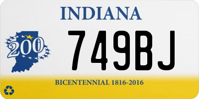 IN license plate 749BJ