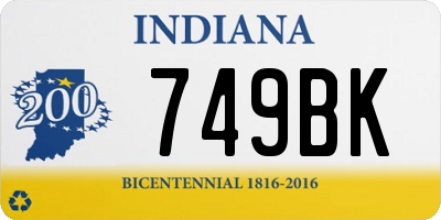 IN license plate 749BK