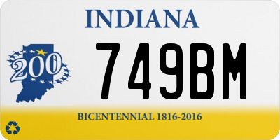 IN license plate 749BM