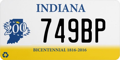 IN license plate 749BP