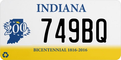IN license plate 749BQ