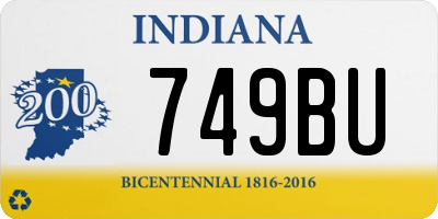 IN license plate 749BU