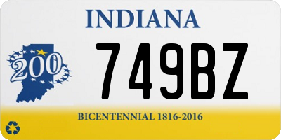 IN license plate 749BZ