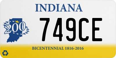 IN license plate 749CE