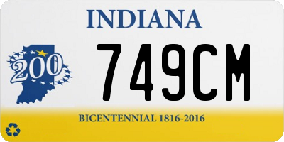 IN license plate 749CM