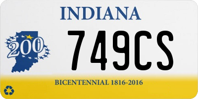 IN license plate 749CS