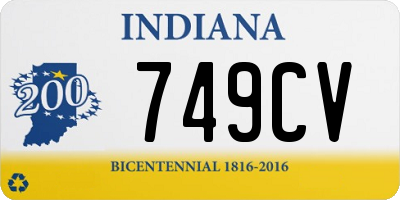 IN license plate 749CV