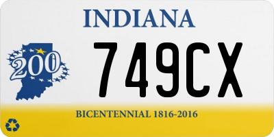 IN license plate 749CX