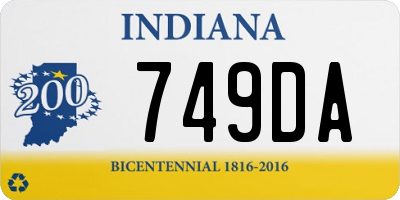 IN license plate 749DA