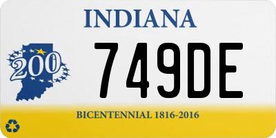 IN license plate 749DE