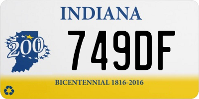 IN license plate 749DF