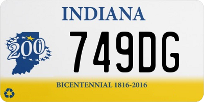 IN license plate 749DG