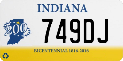 IN license plate 749DJ