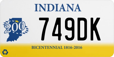 IN license plate 749DK