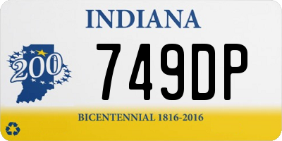 IN license plate 749DP