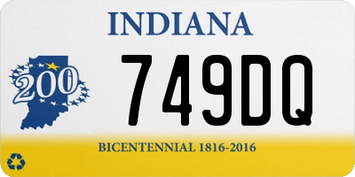 IN license plate 749DQ