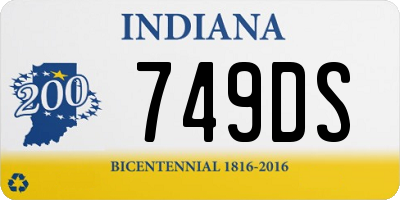 IN license plate 749DS