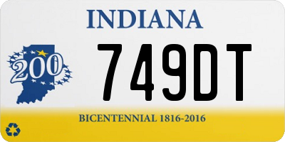 IN license plate 749DT