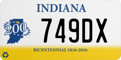 IN license plate 749DX