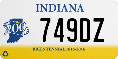 IN license plate 749DZ