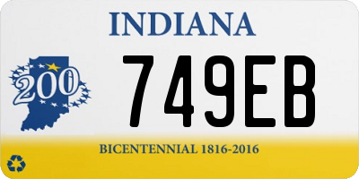 IN license plate 749EB