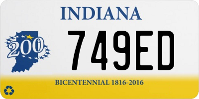 IN license plate 749ED