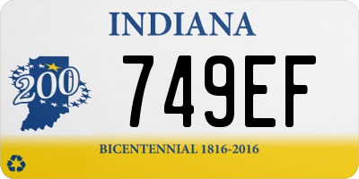 IN license plate 749EF