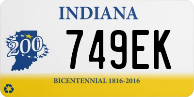 IN license plate 749EK