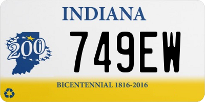 IN license plate 749EW