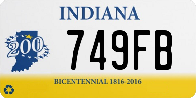 IN license plate 749FB