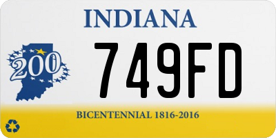 IN license plate 749FD
