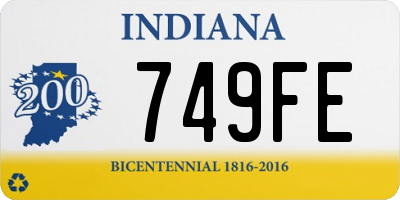 IN license plate 749FE