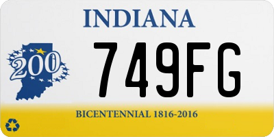 IN license plate 749FG