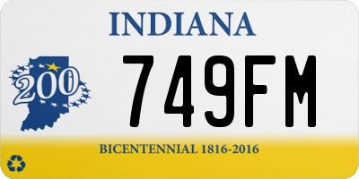 IN license plate 749FM