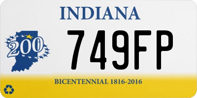 IN license plate 749FP