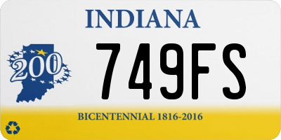IN license plate 749FS
