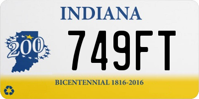 IN license plate 749FT